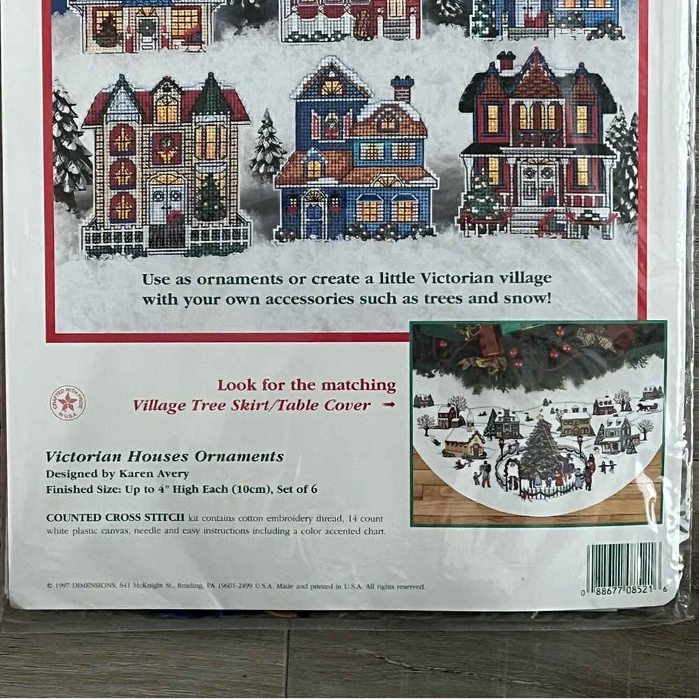 NWT Dimensions Victorian House Counted Cross Stitch Ornaments (Set of 6) - Picture 7 of 10